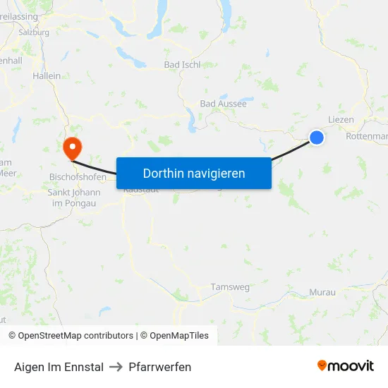 Aigen Im Ennstal to Pfarrwerfen map
