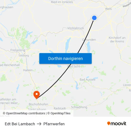 Edt Bei Lambach to Pfarrwerfen map