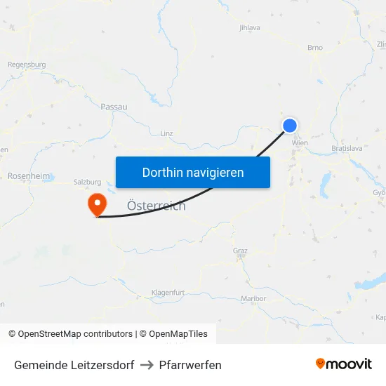 Gemeinde Leitzersdorf to Pfarrwerfen map