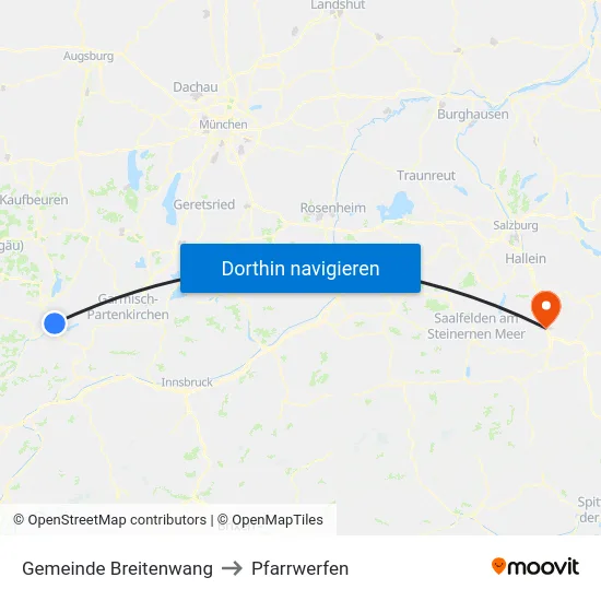 Gemeinde Breitenwang to Pfarrwerfen map