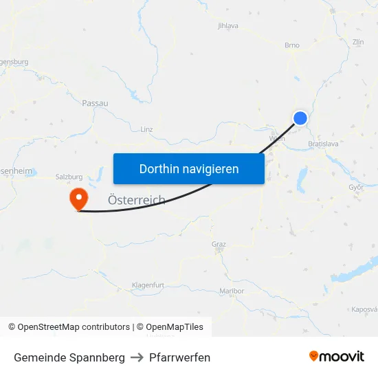 Gemeinde Spannberg to Pfarrwerfen map