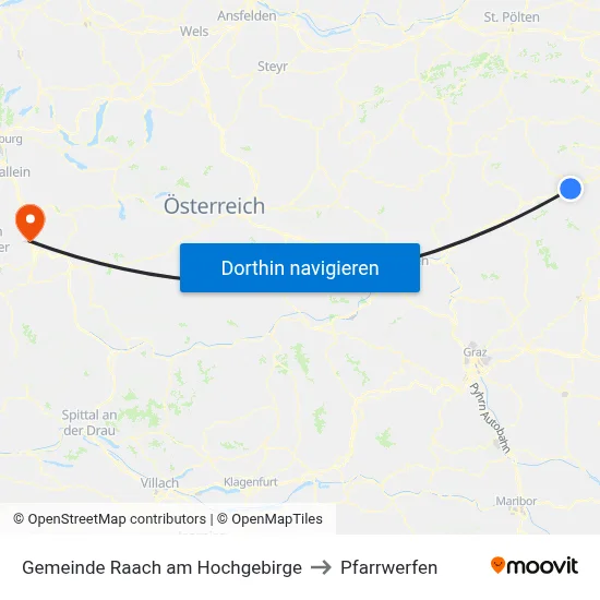 Gemeinde Raach am Hochgebirge to Pfarrwerfen map