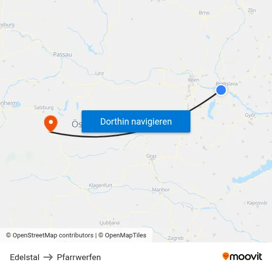 Edelstal to Pfarrwerfen map