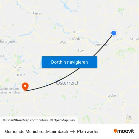 Gemeinde Münichreith-Laimbach to Pfarrwerfen map