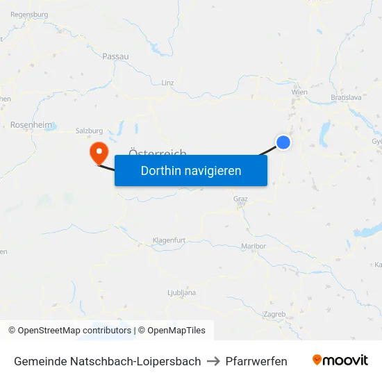 Gemeinde Natschbach-Loipersbach to Pfarrwerfen map