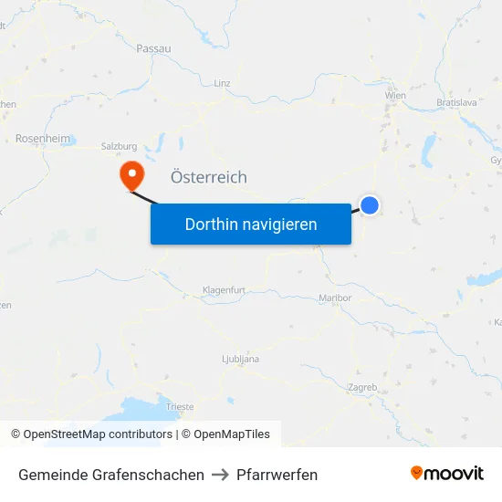 Gemeinde Grafenschachen to Pfarrwerfen map