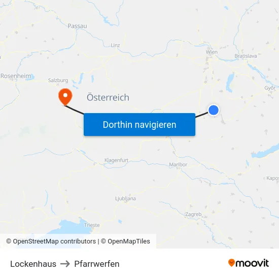 Lockenhaus to Pfarrwerfen map