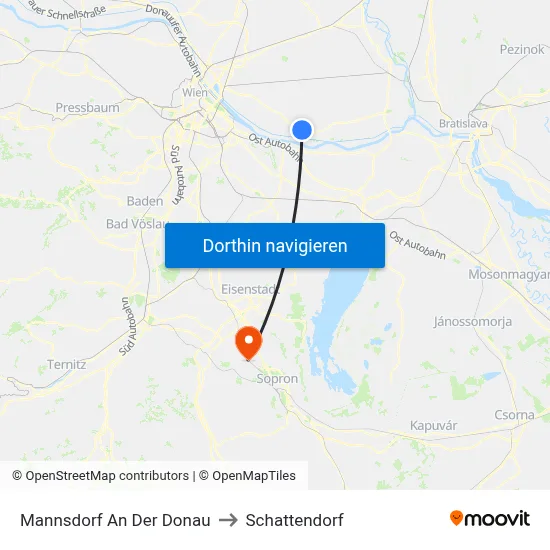 Mannsdorf An Der Donau to Schattendorf map