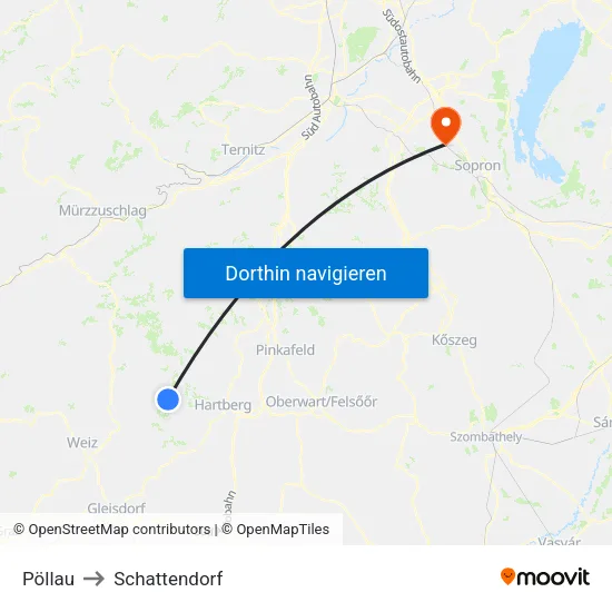 Pöllau to Schattendorf map