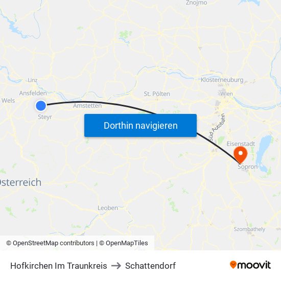 Hofkirchen Im Traunkreis to Schattendorf map