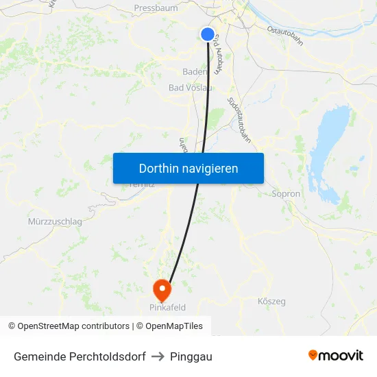 Gemeinde Perchtoldsdorf to Pinggau map