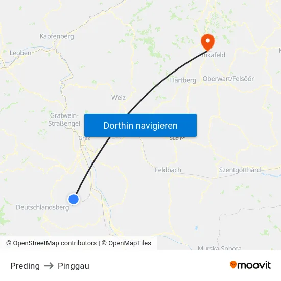 Preding to Pinggau map