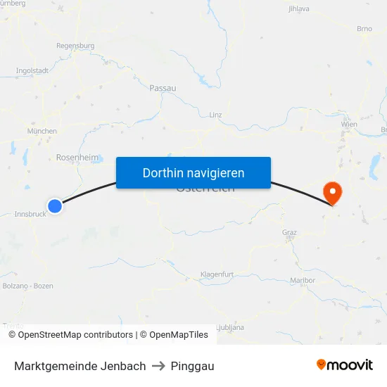 Marktgemeinde Jenbach to Pinggau map