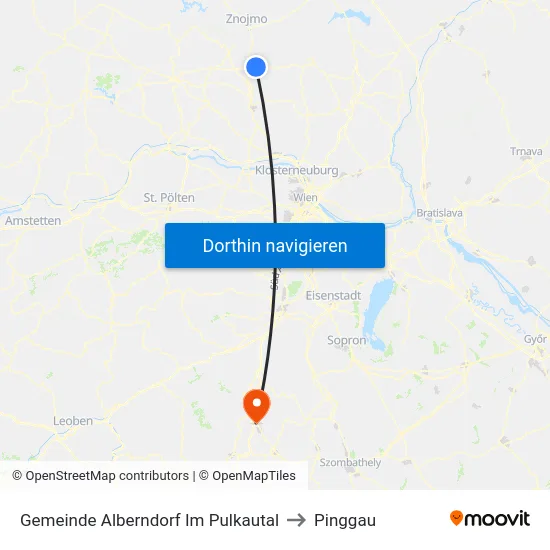 Gemeinde Alberndorf Im Pulkautal to Pinggau map