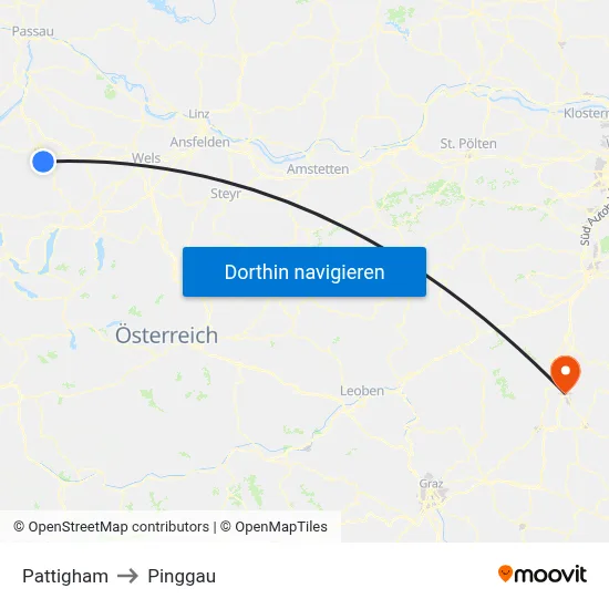 Pattigham to Pinggau map