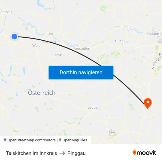 Taiskirchen Im Innkreis to Pinggau map