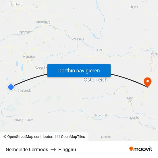 Gemeinde Lermoos to Pinggau map