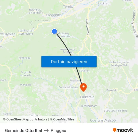 Gemeinde Otterthal to Pinggau map