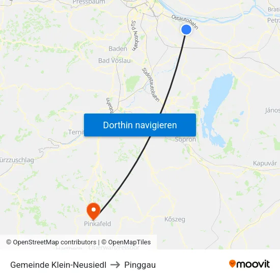Gemeinde Klein-Neusiedl to Pinggau map