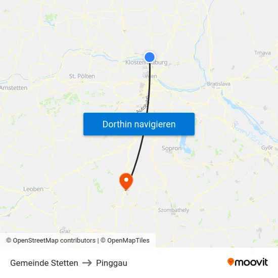 Gemeinde Stetten to Pinggau map