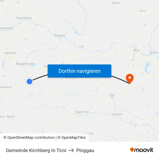 Gemeinde Kirchberg In Tirol to Pinggau map