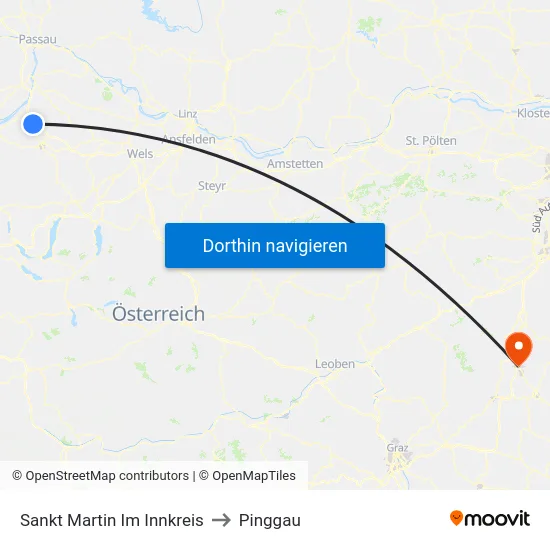 Sankt Martin Im Innkreis to Pinggau map