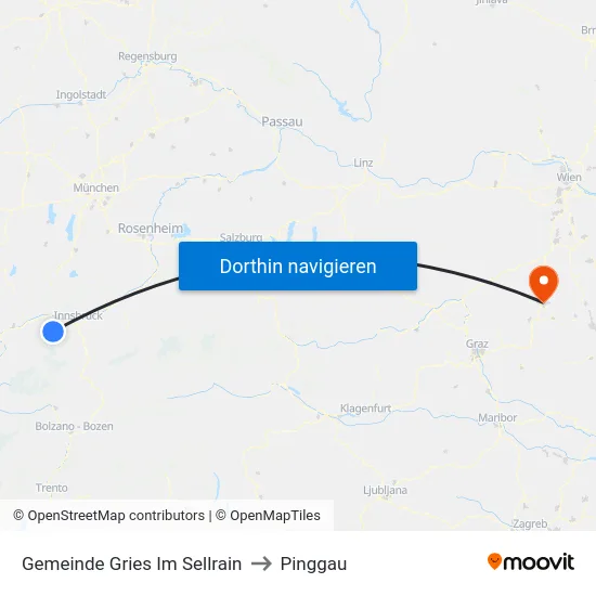 Gemeinde Gries Im Sellrain to Pinggau map