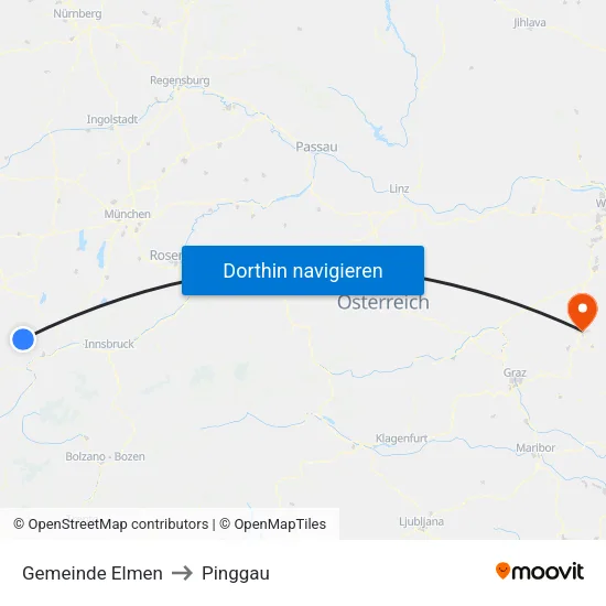Gemeinde Elmen to Pinggau map