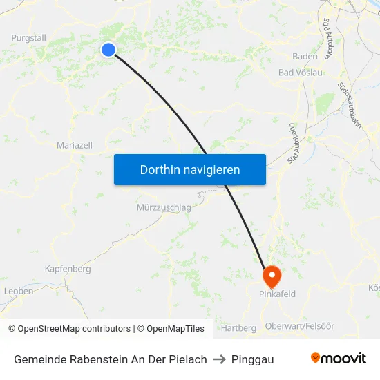 Gemeinde Rabenstein An Der Pielach to Pinggau map