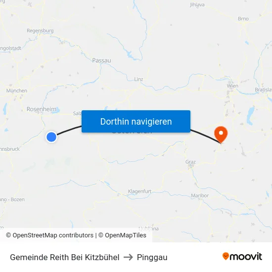 Gemeinde Reith Bei Kitzbühel to Pinggau map