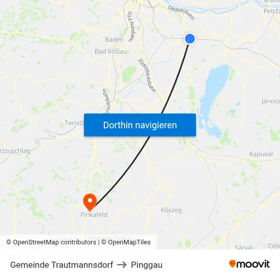 Gemeinde Trautmannsdorf to Pinggau map