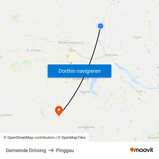 Gemeinde Drösing to Pinggau map