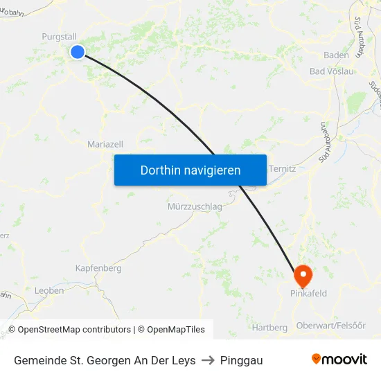 Gemeinde St. Georgen An Der Leys to Pinggau map