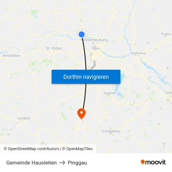 Gemeinde Hausleiten to Pinggau map