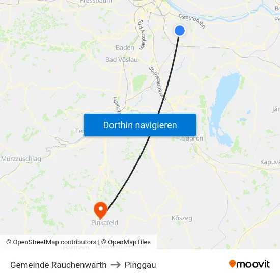 Gemeinde Rauchenwarth to Pinggau map