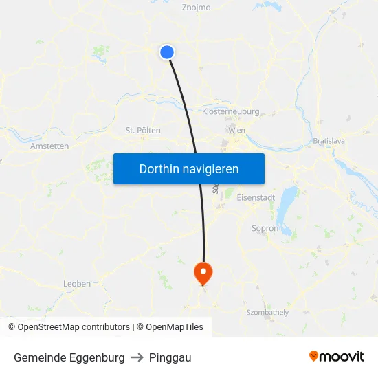 Gemeinde Eggenburg to Pinggau map