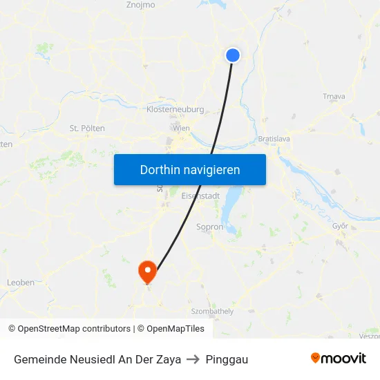 Gemeinde Neusiedl An Der Zaya to Pinggau map