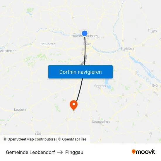 Gemeinde Leobendorf to Pinggau map