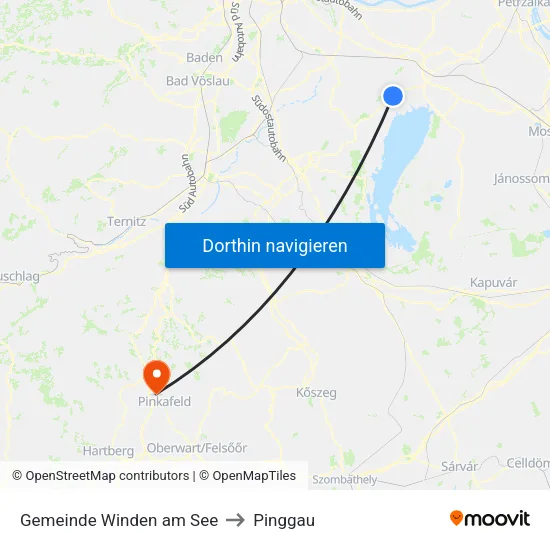 Gemeinde Winden am See to Pinggau map