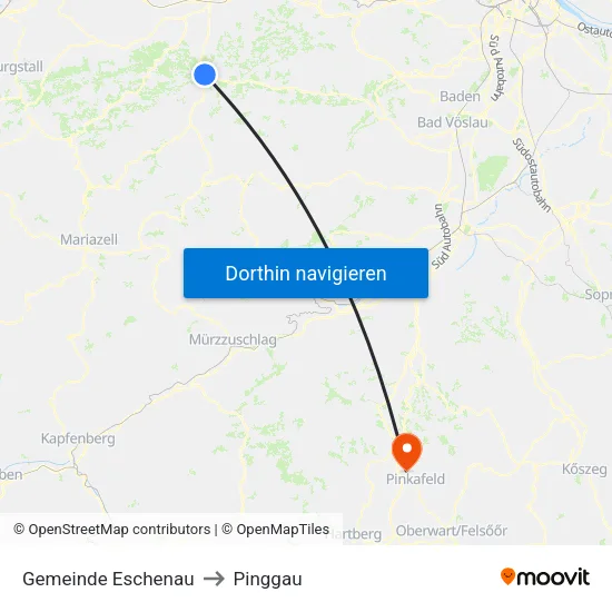 Gemeinde Eschenau to Pinggau map