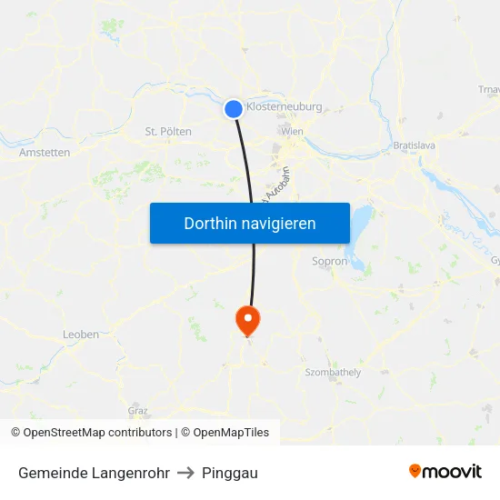Gemeinde Langenrohr to Pinggau map