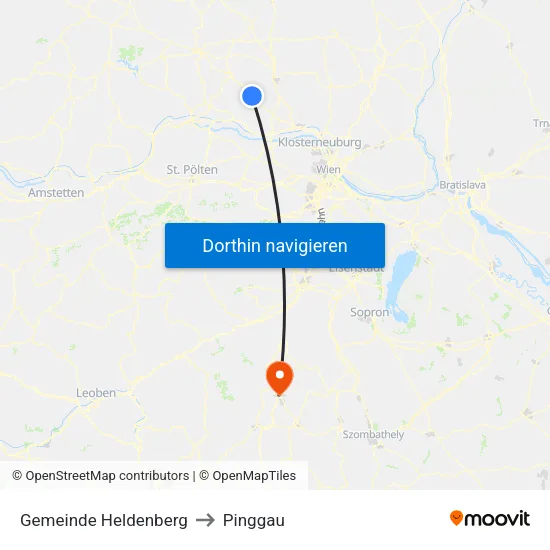 Gemeinde Heldenberg to Pinggau map