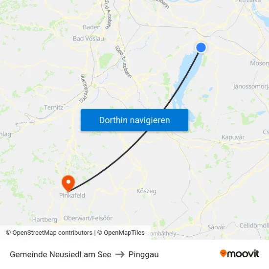 Gemeinde Neusiedl am See to Pinggau map
