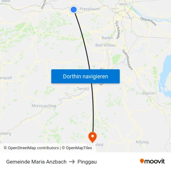 Gemeinde Maria Anzbach to Pinggau map