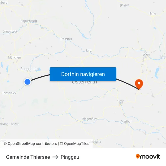 Gemeinde Thiersee to Pinggau map