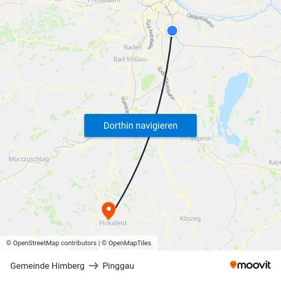 Gemeinde Himberg to Pinggau map