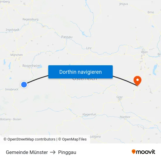 Gemeinde Münster to Pinggau map