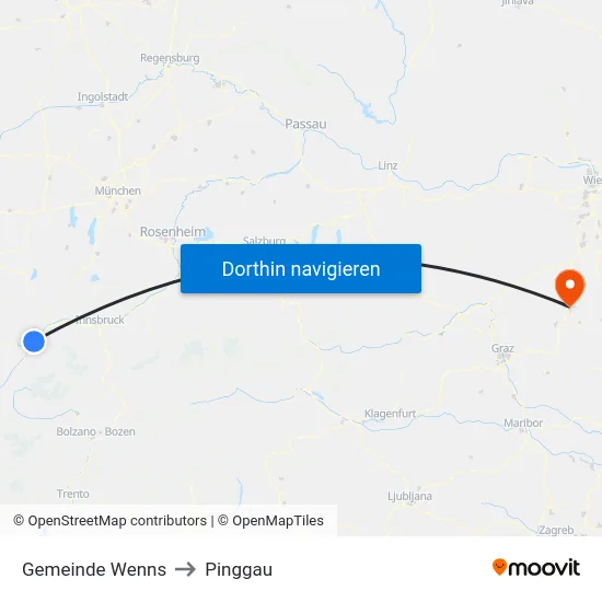 Gemeinde Wenns to Pinggau map