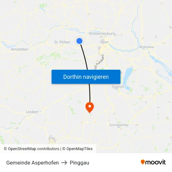 Gemeinde Asperhofen to Pinggau map