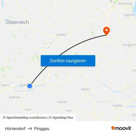 Hörtendorf to Pinggau map